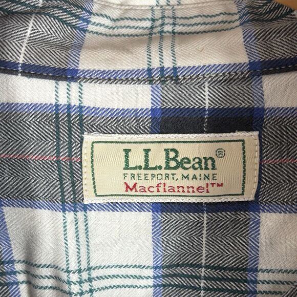 Vintage LL Bean Shirt Mens X-Large Tall Flannel Button Up Plaid Macflannel USA - Picture 5 of 7